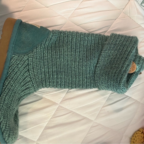 UGG Teal Knit Button Boots - Picture 2 of 4